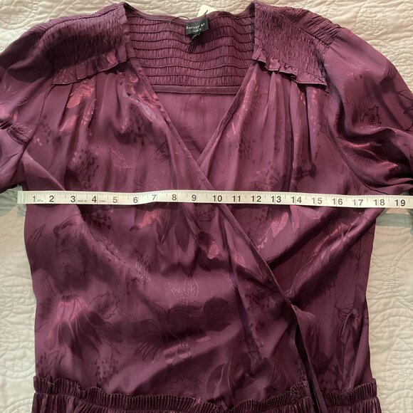 Anthropologie Current Air Purple Wrap Long-Sleeve Midi Party Dress New with Tags - Picture 12 of 14